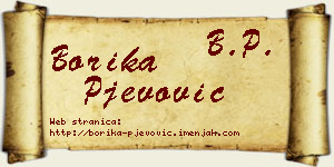 Borika Pjevović vizit kartica